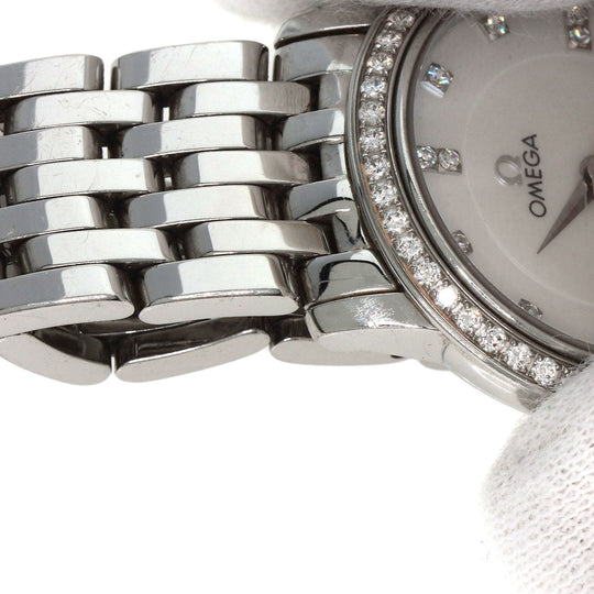 OMEGA Watches Quartz 413.15.27.60.55.001 Stainless Steel , Stainless Steel Silver De Ville Prestige Diamond White shell dial Women Used Authentic