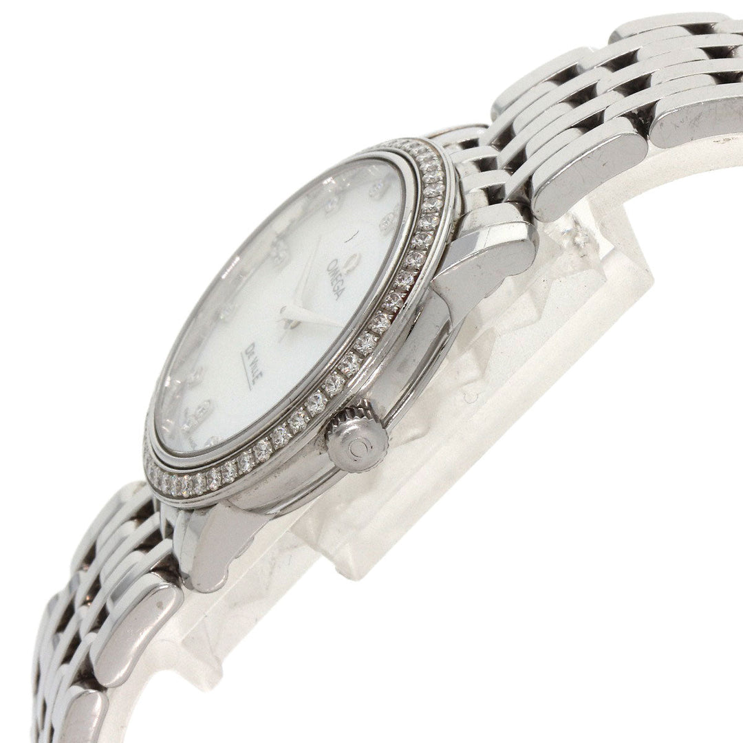 OMEGA Watches Quartz 413.15.27.60.55.001 Stainless Steel , Stainless Steel Silver De Ville Prestige Diamond White shell dial Women Used Authentic