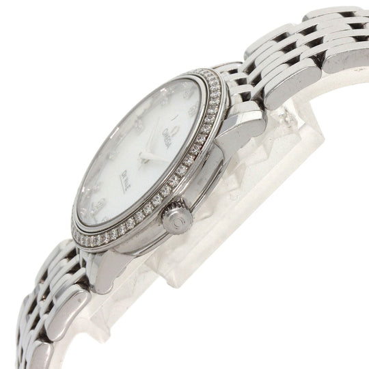 OMEGA Watches Quartz 413.15.27.60.55.001 Stainless Steel , Stainless Steel Silver De Ville Prestige Diamond White shell dial Women Used Authentic