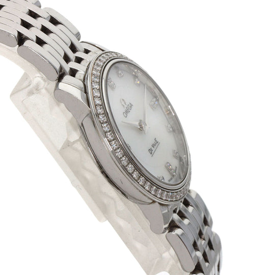 OMEGA Watches Quartz 413.15.27.60.55.001 Stainless Steel , Stainless Steel Silver De Ville Prestige Diamond White shell dial Women Used Authentic