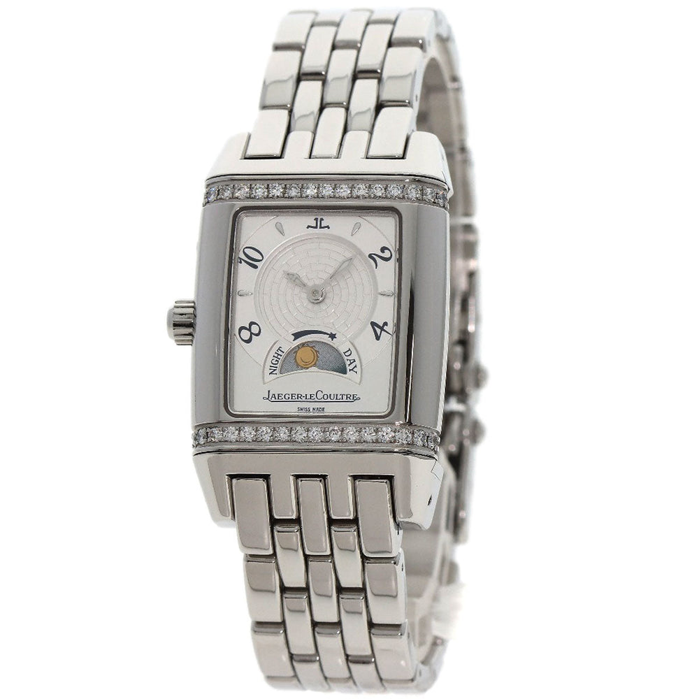JAEGER-LECOULTRE Watches Hand Winding 296.8.74 Stainless Steel , Stainless Steel Silver Reverso Grand Sport Duo Diamond Silver dial Women Used Authentic