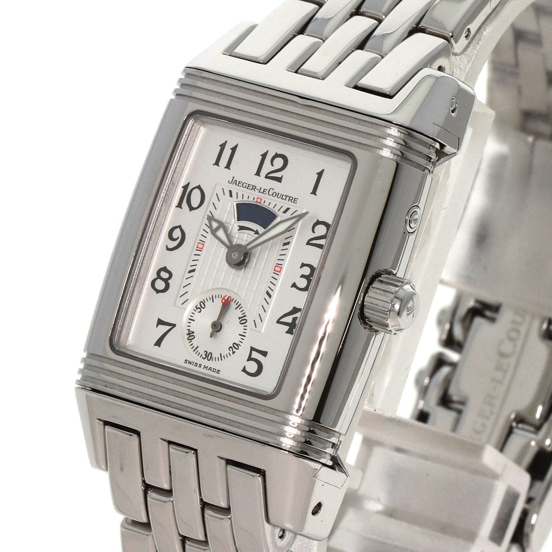 JAEGER-LECOULTRE Watches Hand Winding 296.8.74 Stainless Steel , Stainless Steel Silver Reverso Grand Sport Duo Diamond Silver dial Women Used Authentic