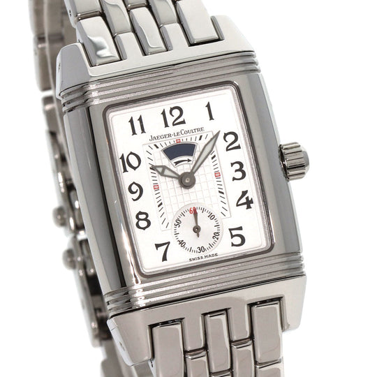 JAEGER-LECOULTRE Watches Hand Winding 296.8.74 Stainless Steel , Stainless Steel Silver Reverso Grand Sport Duo Diamond Silver dial Women Used Authentic