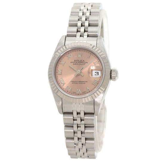 ROLEX Watches Mechanical Automatic 69174 Stainless Steel , Stainless Steel , K18WG Silver Datejust pink dial Women Used Authentic