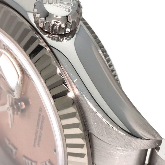 ROLEX Watches Mechanical Automatic 69174 Stainless Steel , Stainless Steel , K18WG Silver Datejust pink dial Women Used Authentic