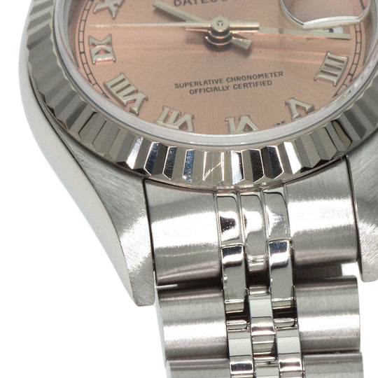 ROLEX Watches Mechanical Automatic 69174 Stainless Steel , Stainless Steel , K18WG Silver Datejust pink dial Women Used Authentic