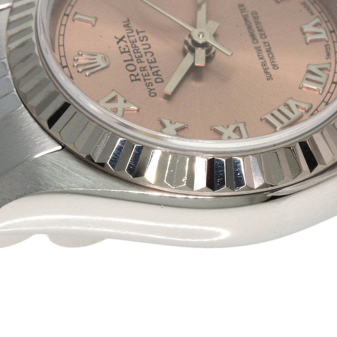 ROLEX Watches Mechanical Automatic 69174 Stainless Steel , Stainless Steel , K18WG Silver Datejust pink dial Women Used Authentic
