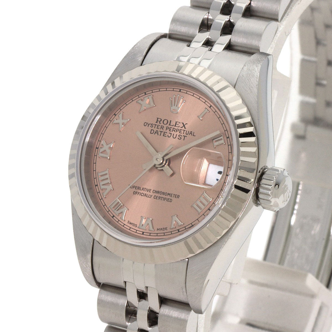 ROLEX Watches Mechanical Automatic 69174 Stainless Steel , Stainless Steel , K18WG Silver Datejust pink dial Women Used Authentic