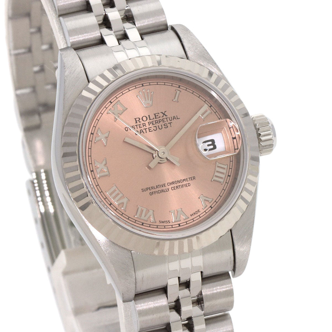 ROLEX Watches Mechanical Automatic 69174 Stainless Steel , Stainless Steel , K18WG Silver Datejust pink dial Women Used Authentic