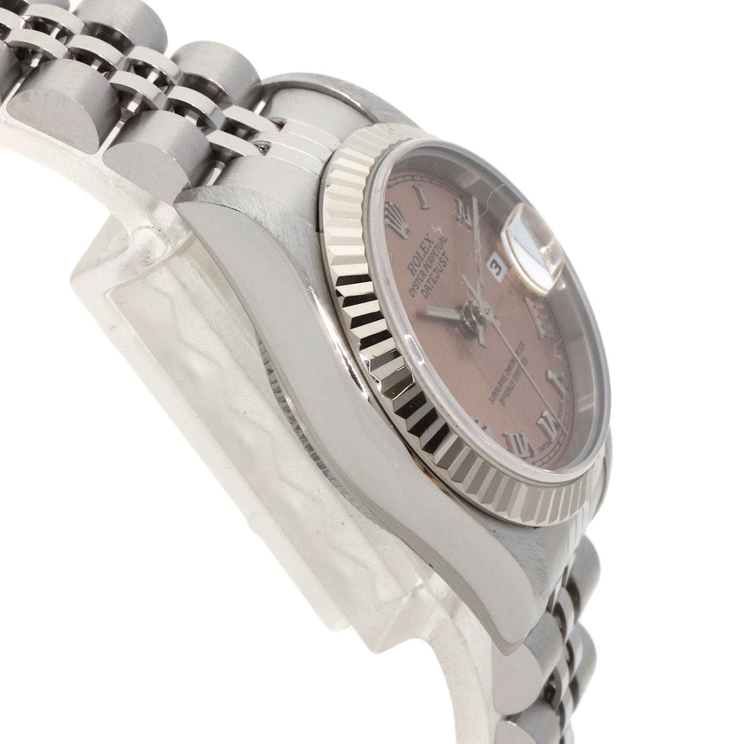 ROLEX Watches Mechanical Automatic 69174 Stainless Steel , Stainless Steel , K18WG Silver Datejust pink dial Women Used Authentic