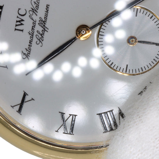 IWC SCHAFFHAUSEN Watches Hand Winding IW2534 K18YG, leather gold Portofino white dial mens Used Authentic