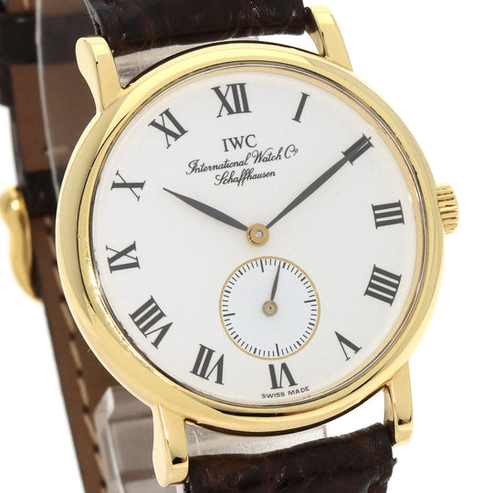 IWC SCHAFFHAUSEN Watches Hand Winding IW2534 K18YG, leather gold Portofino white dial mens Used Authentic