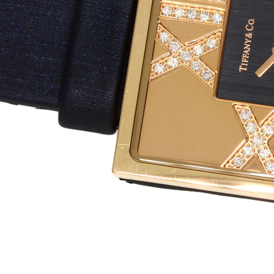 TIFFANY&Co. Watches Quartz Z1950.10.30E10A40E K18YG, Leather x Satin gold Atlas Cocktail Diamond Unused Black x Gold dial Women Used Authentic