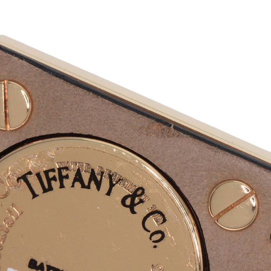 TIFFANY&Co. Watches Quartz Z1950.10.30E10A40E K18YG, Leather x Satin gold Atlas Cocktail Diamond Unused Black x Gold dial Women Used Authentic