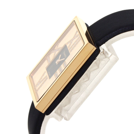 TIFFANY&Co. Watches Quartz Z1950.10.30E10A40E K18YG, Leather x Satin gold Atlas Cocktail Diamond Unused Black x Gold dial Women Used Authentic