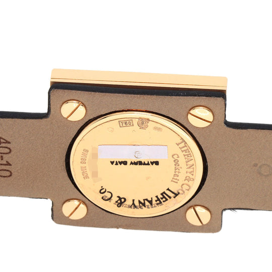 TIFFANY&Co. Watches Quartz Z1950.10.30E10A40E K18YG, Leather x Satin gold Atlas Cocktail Diamond Unused Black x Gold dial Women Used Authentic