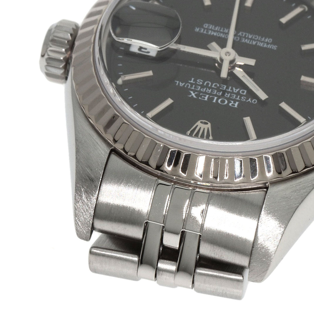 ROLEX Watches Mechanical Automatic 79174 Stainless Steel , Stainless Steel , K18WG Silver Datejust black dial Women Used Authentic
