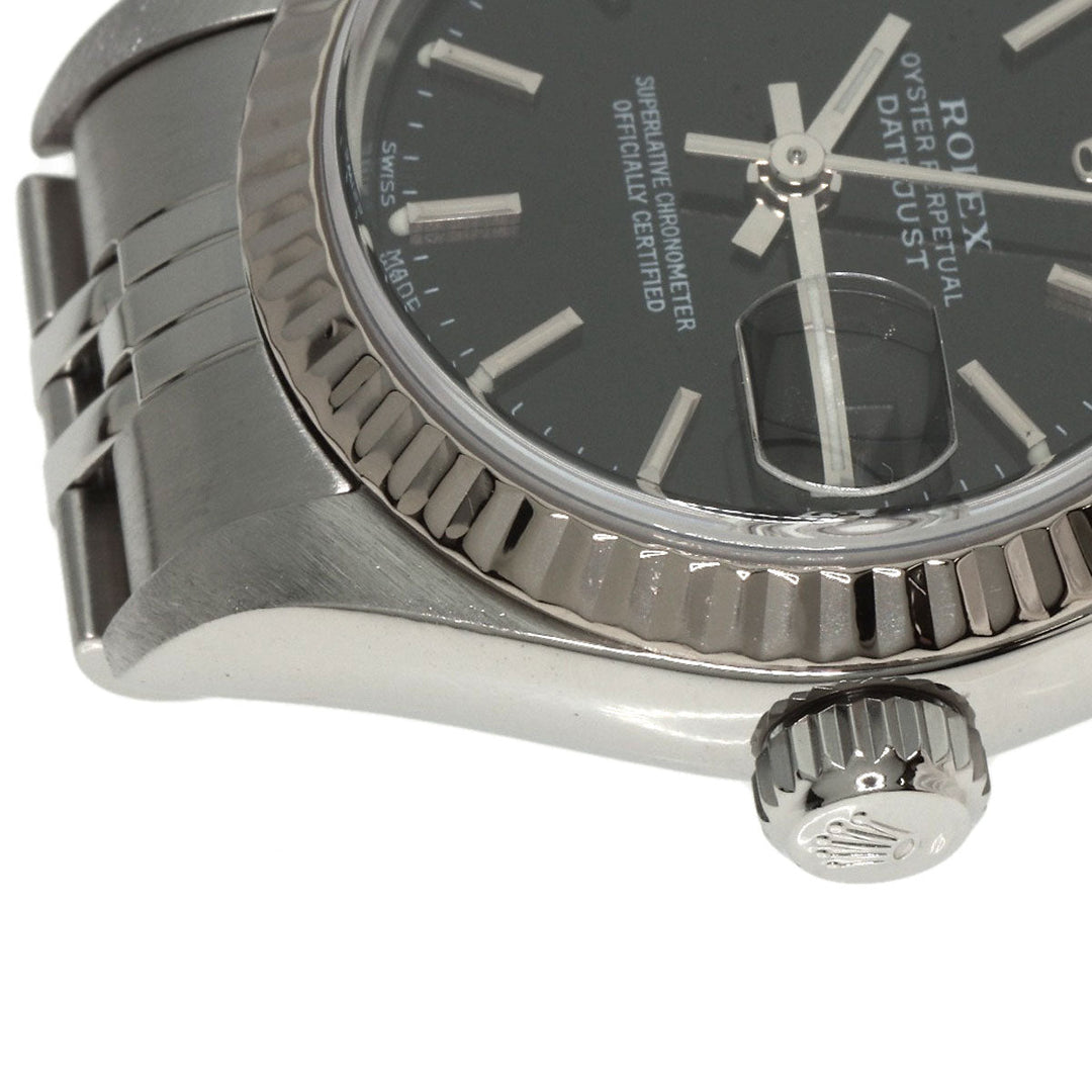 ROLEX Watches Mechanical Automatic 79174 Stainless Steel , Stainless Steel , K18WG Silver Datejust black dial Women Used Authentic