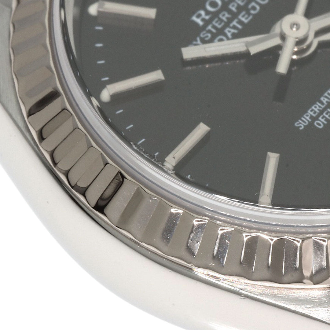 ROLEX Watches Mechanical Automatic 79174 Stainless Steel , Stainless Steel , K18WG Silver Datejust black dial Women Used Authentic