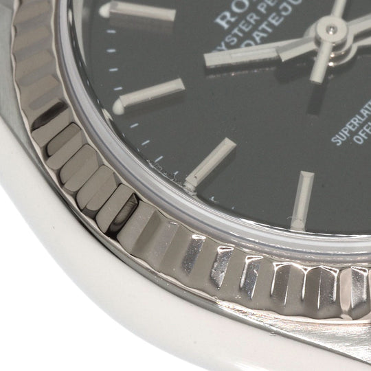 ROLEX Watches Mechanical Automatic 79174 Stainless Steel , Stainless Steel , K18WG Silver Datejust black dial Women Used Authentic