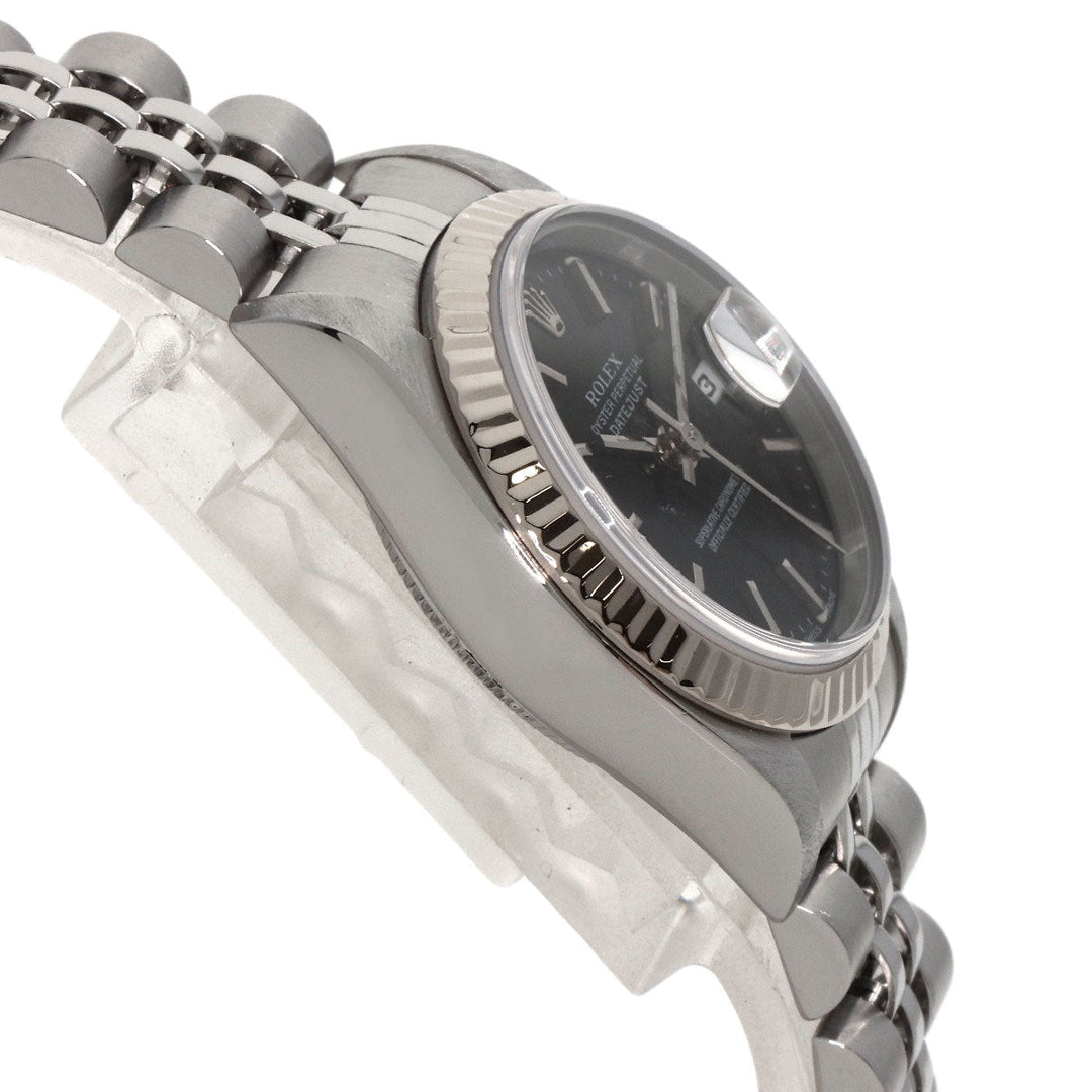 ROLEX Watches Mechanical Automatic 79174 Stainless Steel , Stainless Steel , K18WG Silver Datejust black dial Women Used Authentic