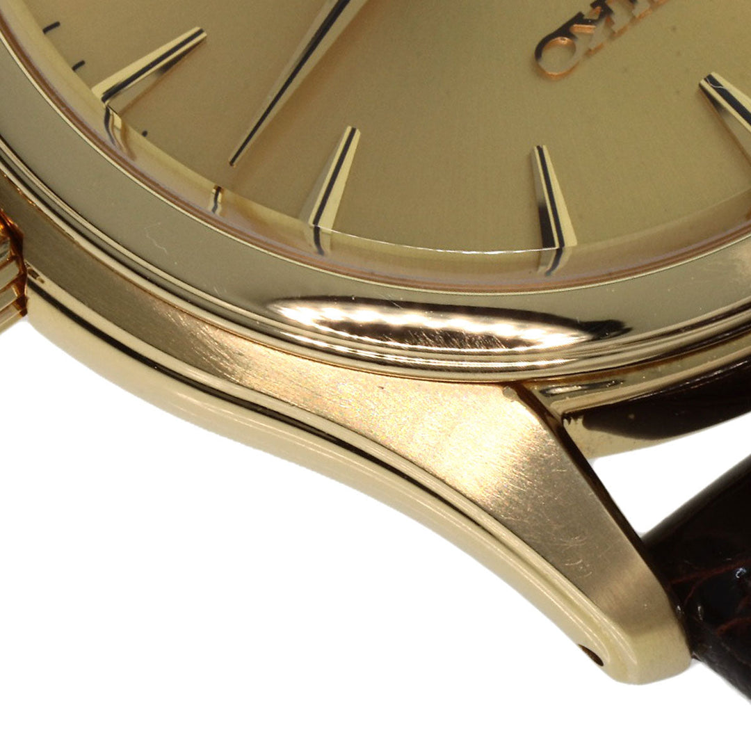 SEIKO Watches Quartz SBGX016 9F61-0A30 K18YG, leather gold Grand Seiko gold dial mens Used Authentic