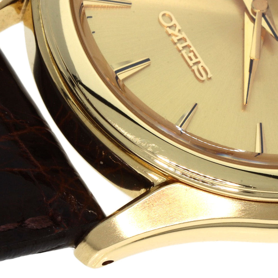 SEIKO Watches Quartz SBGX016 9F61-0A30 K18YG, leather gold Grand Seiko gold dial mens Used Authentic