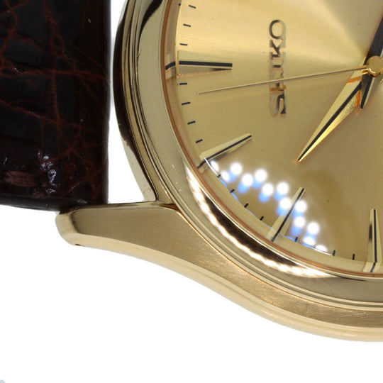 SEIKO Watches Quartz SBGX016 9F61-0A30 K18YG, leather gold Grand Seiko gold dial mens Used Authentic