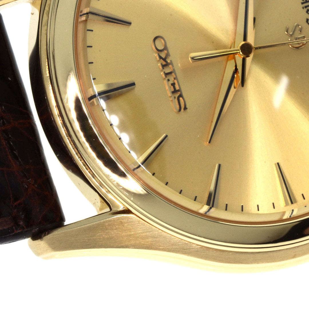 SEIKO Watches Quartz SBGX016 9F61-0A30 K18YG, leather gold Grand Seiko gold dial mens Used Authentic