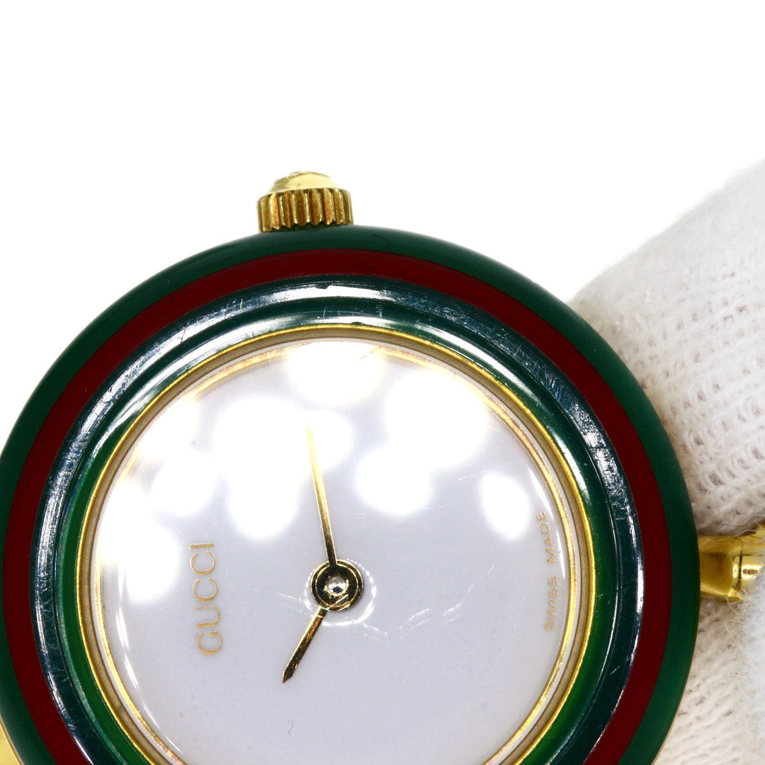 GUCCI Watches Quartz 11/12.2 Gold Plated gold Change bezel white dial