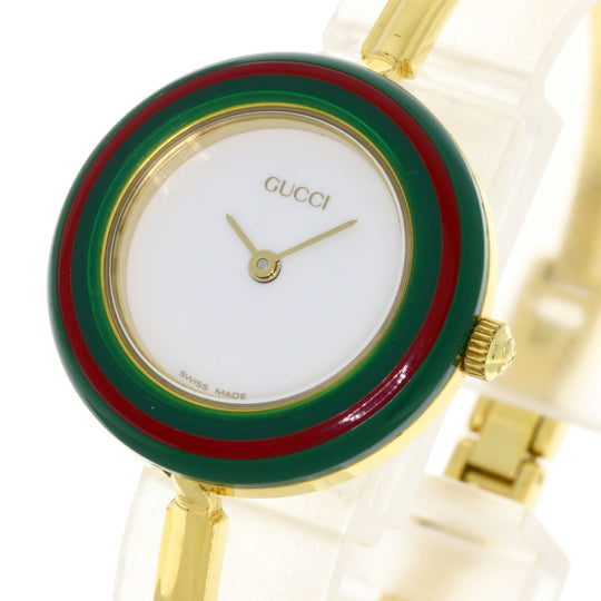 GUCCI Watches Quartz 11/12.2 Gold Plated gold Change bezel white dial