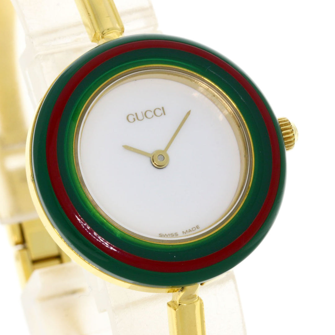 GUCCI Watches Quartz 11/12.2 Gold Plated gold Change bezel white dial