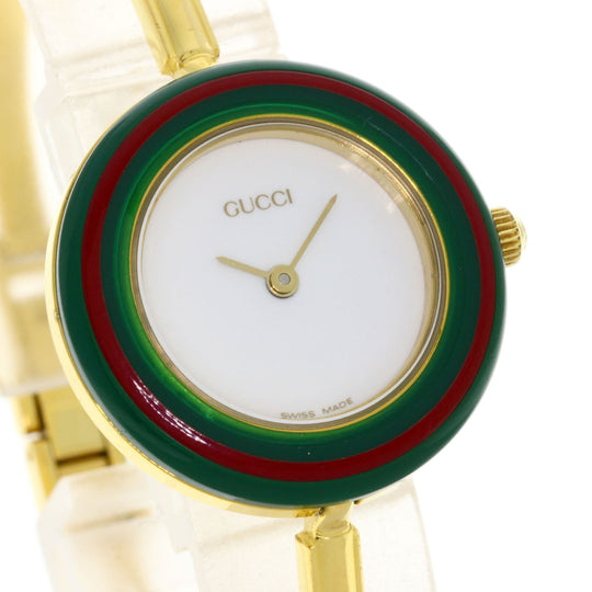 GUCCI Watches Quartz 11/12.2 Gold Plated gold Change bezel white dial