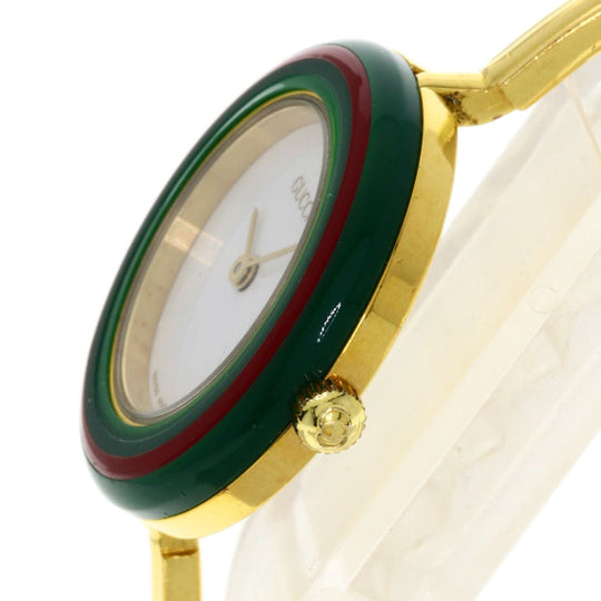 GUCCI Watches Quartz 11/12.2 Gold Plated gold Change bezel white dial