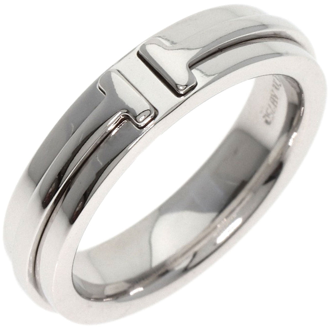 TIFFANY&Co. Ring K18WG Silver T TWO narrow
