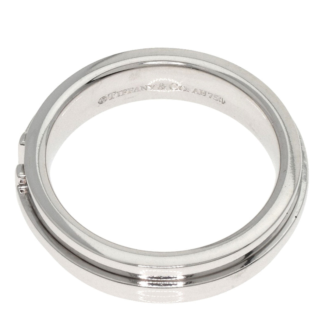 TIFFANY&Co. Ring K18WG Silver T TWO narrow