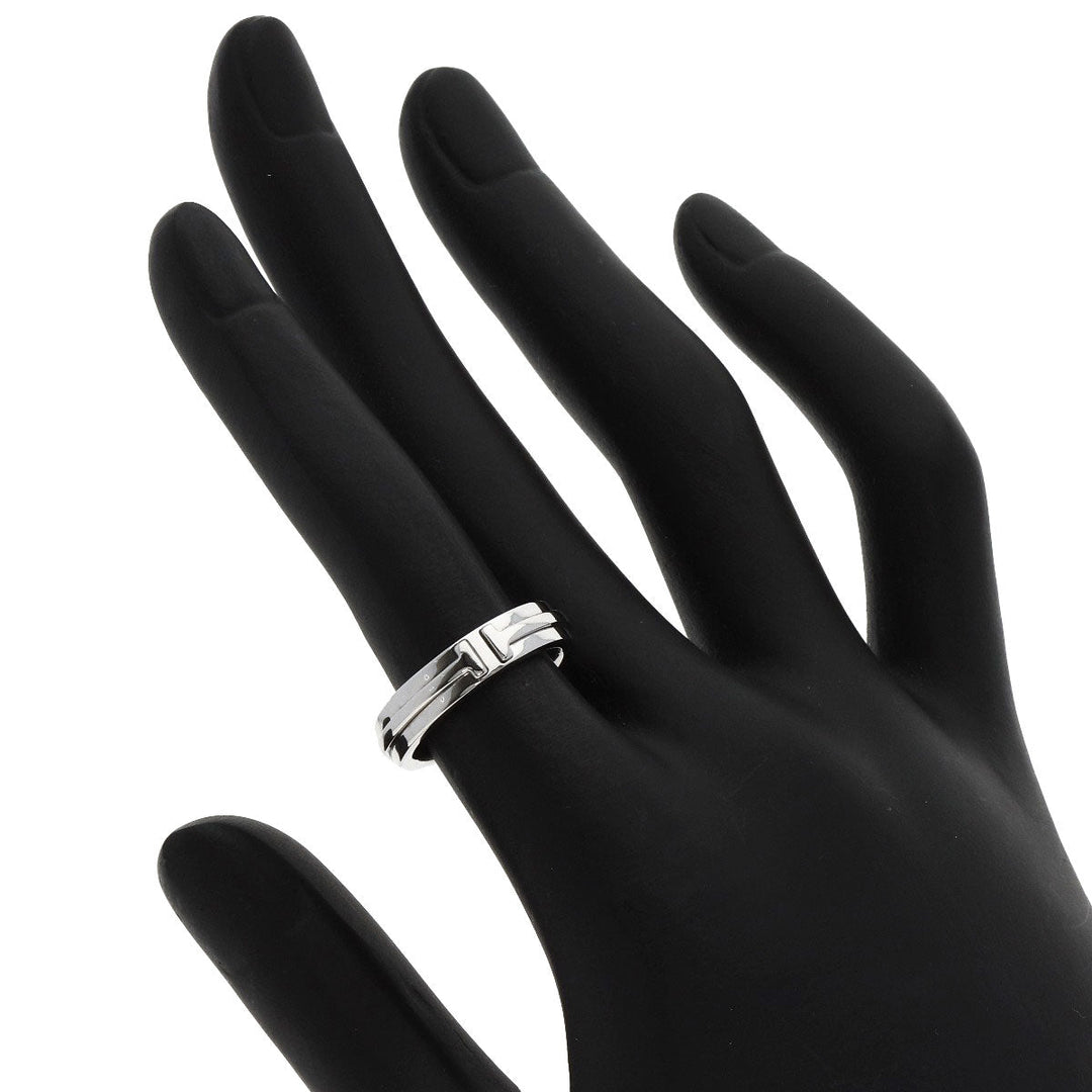 TIFFANY&Co. Ring K18WG Silver T TWO narrow