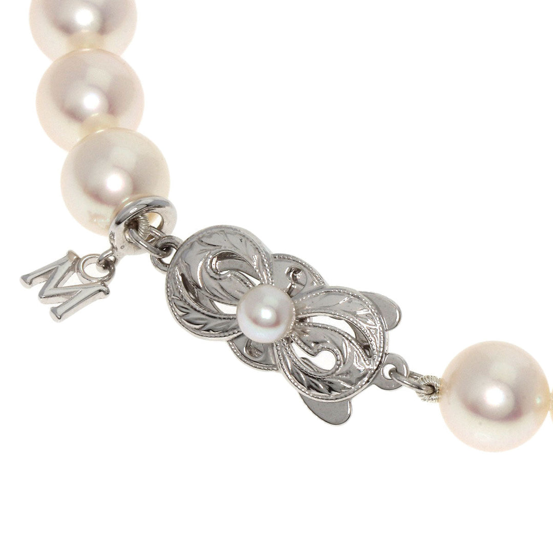 MIKIMOTO Necklace K18WG white Pearl Pierce 2-piece set Women Used Authentic