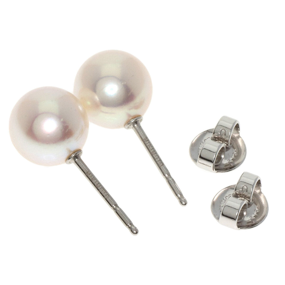 MIKIMOTO Necklace K18WG white Pearl Pierce 2-piece set Women Used Authentic