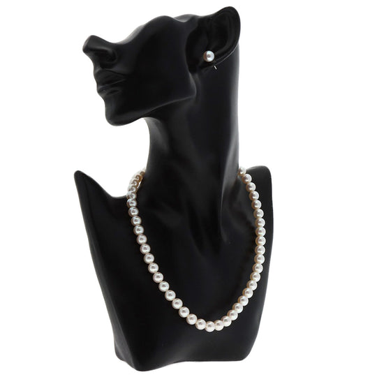 MIKIMOTO Necklace K18WG white Pearl Pierce 2-piece set Women Used Authentic