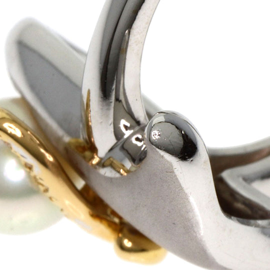 TASAKI Ring K18WG , K18YG Silver Pearl pearl diamond Women Used Authentic