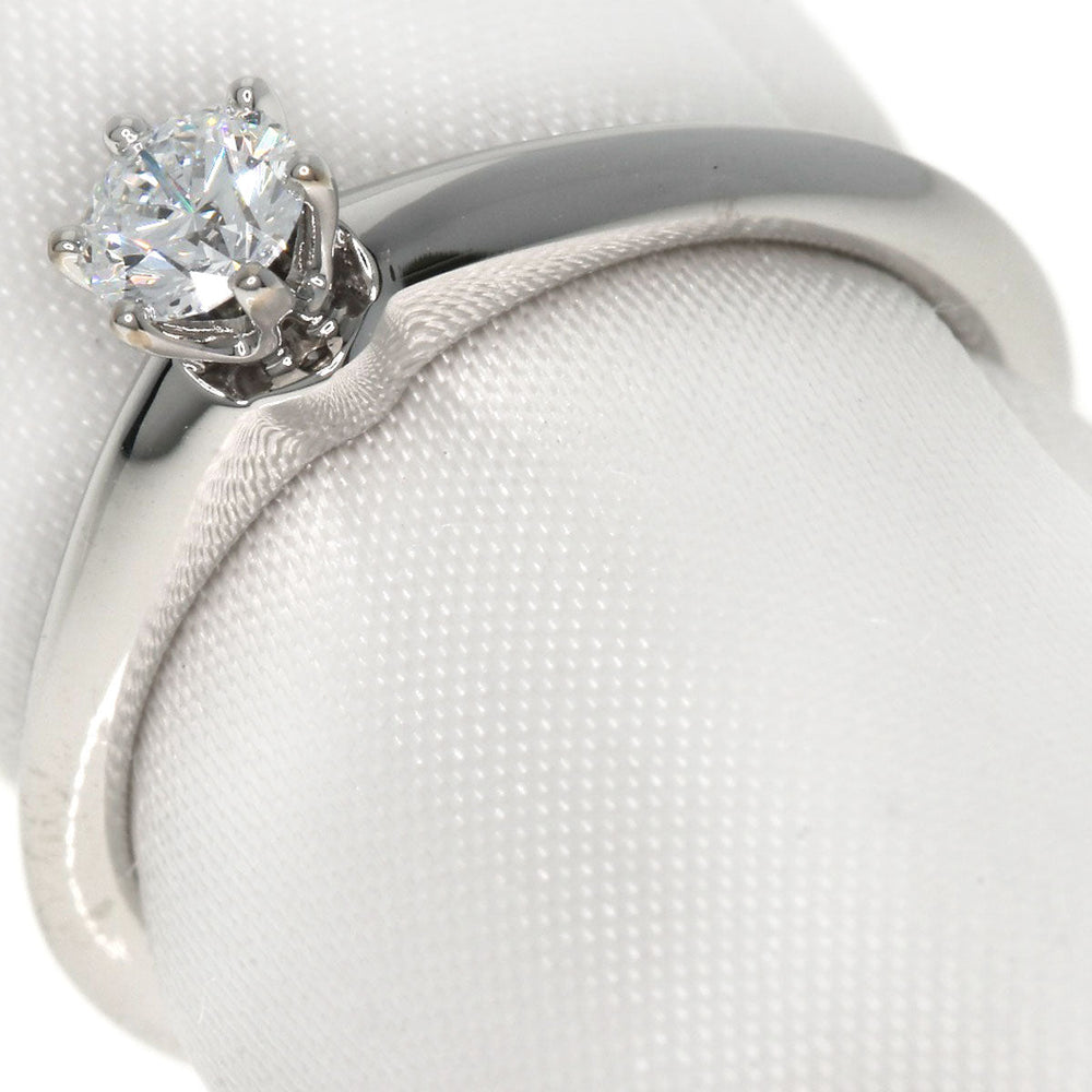 TIFFANY&Co. Ring PT950 Silver solitaire diamond knife edge Women Used Authentic