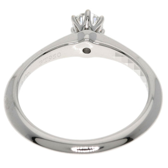 TIFFANY&Co. Ring PT950 Silver solitaire diamond knife edge Women Used Authentic