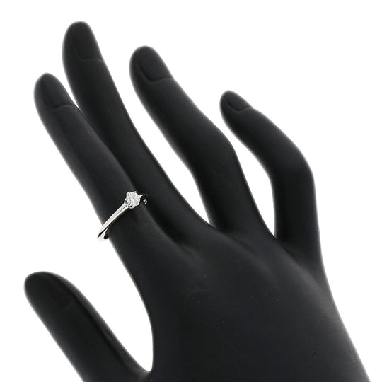 TIFFANY&Co. Ring PT950 Silver solitaire diamond knife edge Women Used Authentic