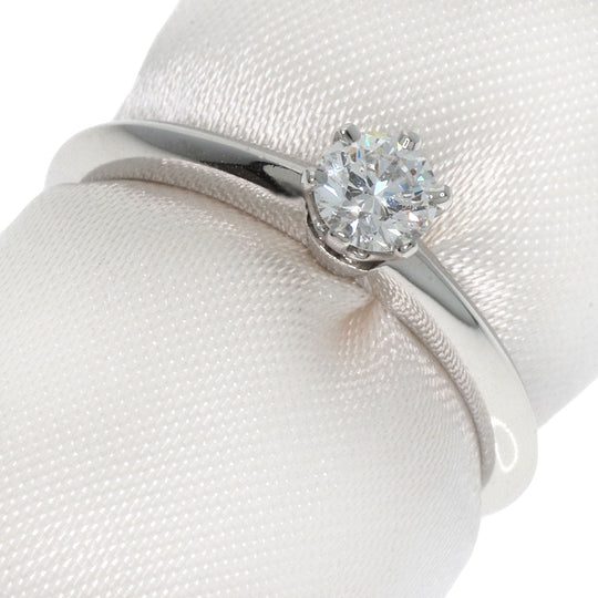 TIFFANY&Co. Ring PT950 Silver solitaire diamond knife edge Women Used Authentic