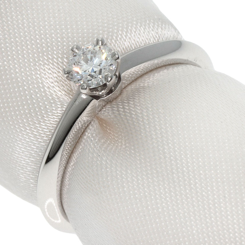 TIFFANY&Co. Ring PT950 Silver solitaire diamond knife edge Women Used Authentic