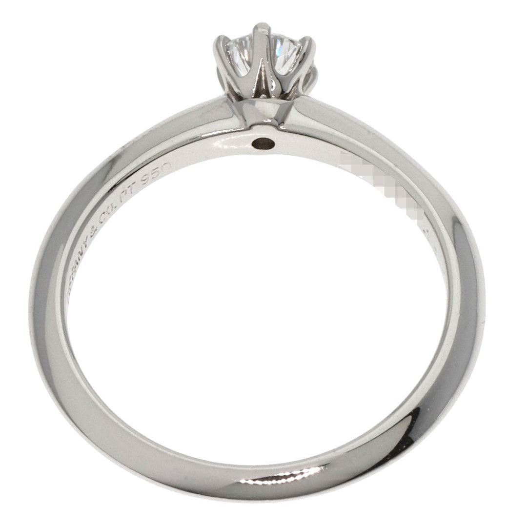 TIFFANY&Co. Ring PT950 Silver solitaire diamond knife edge Women Used Authentic