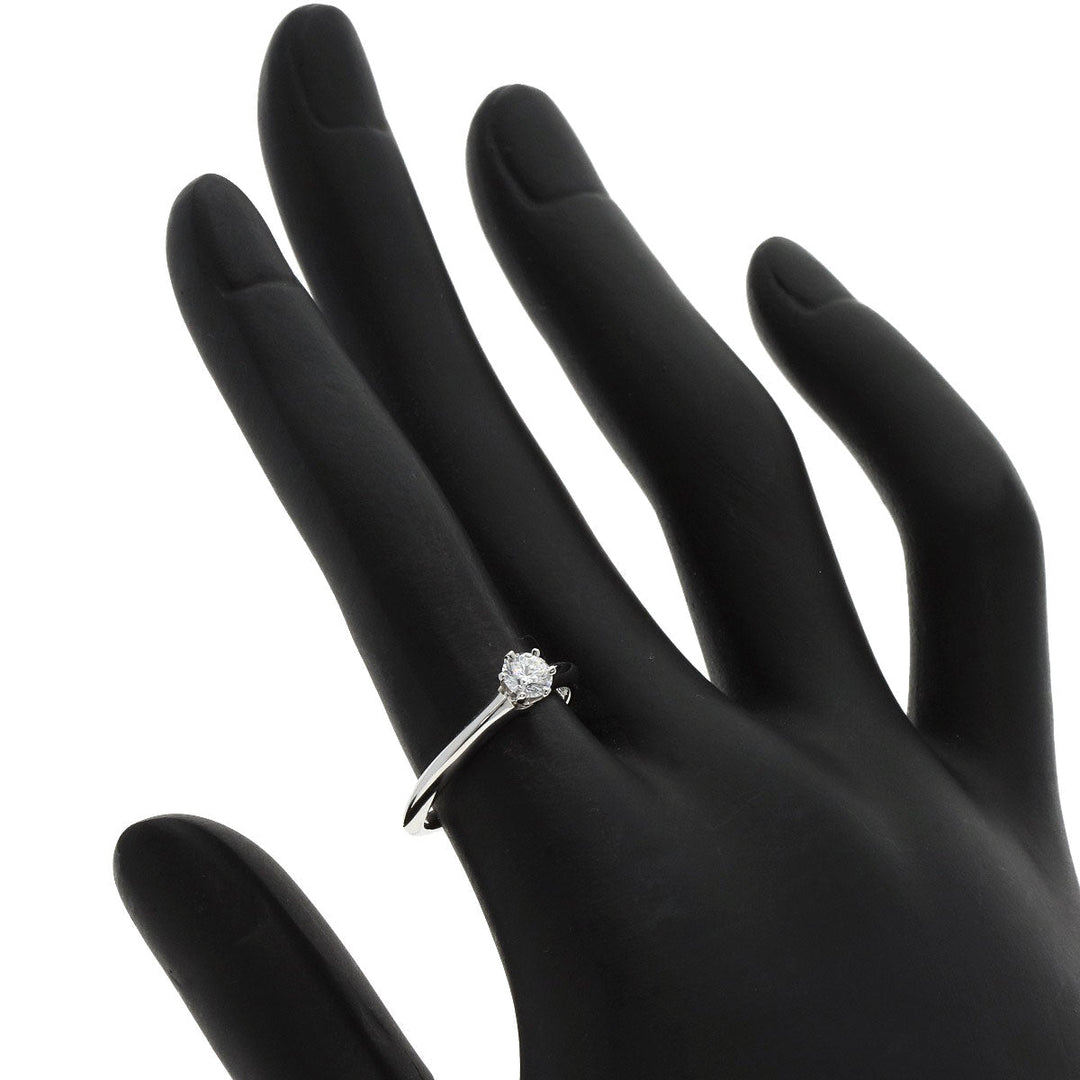 TIFFANY&Co. Ring PT950 Silver solitaire diamond knife edge Women Used Authentic