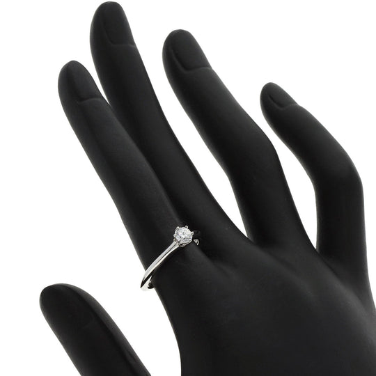 TIFFANY&Co. Ring PT950 Silver solitaire diamond knife edge Women Used Authentic