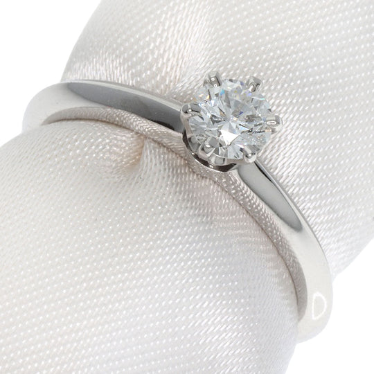 TIFFANY&Co. Ring PT950 Silver solitaire diamond knife edge Women Used Authentic